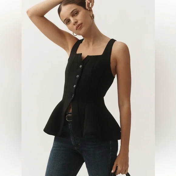 By Anthropologie Seamed Scuba Corset Tank